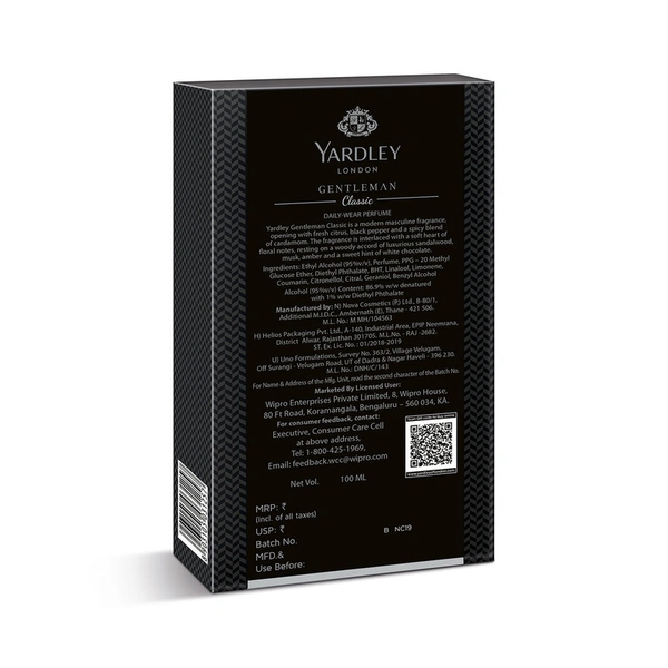 Yardley Gentlemen Classic Daily Wear Perfume 100 ml