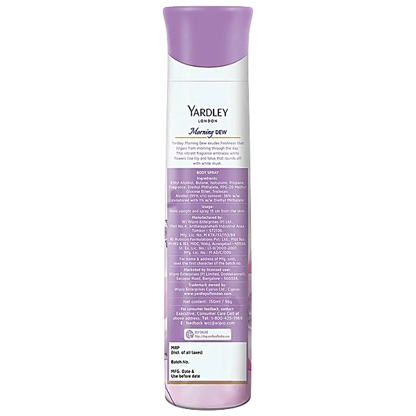 Yardley Morning Dew Deodorant 150 ml