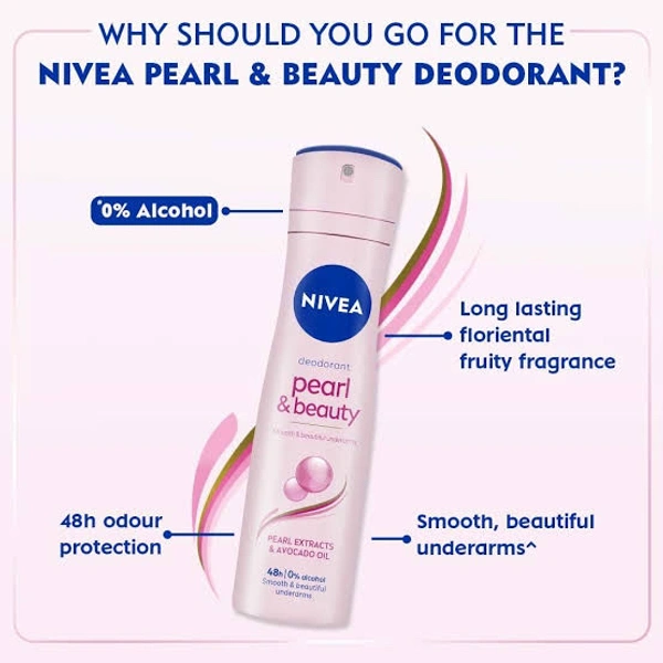 Nivea Deo Spray For Female Pearl & Beauty, 150 ml