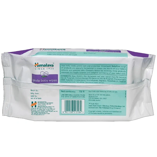 Himalaya Gentle Baby Wipes 72 N + 72 N