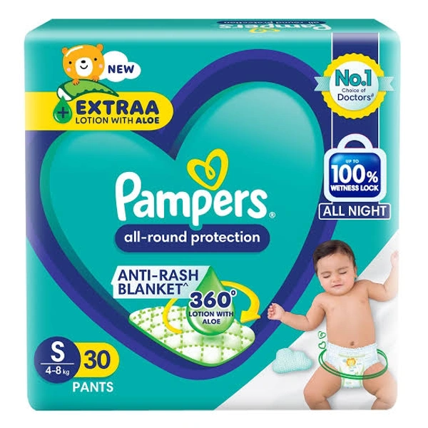 Pampers All Round Protection Baby Diaper Pants Small 30 N