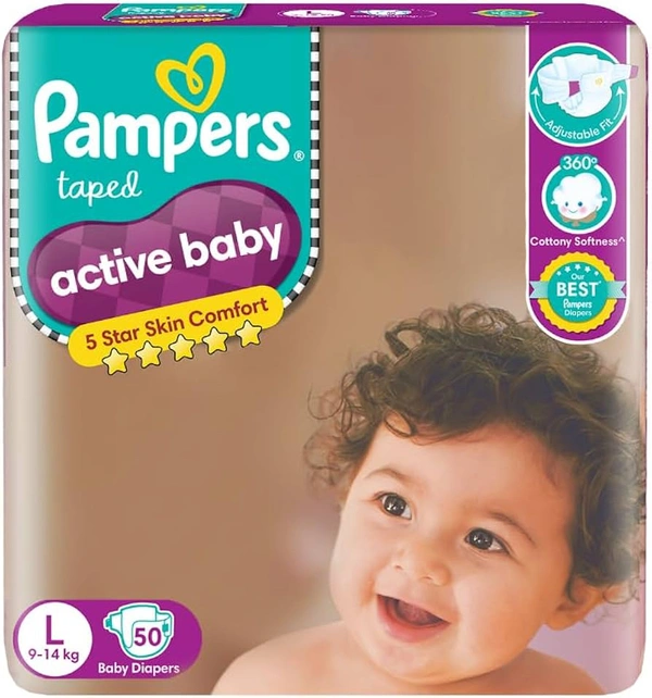 Pampers Active Baby Large Diapers 50 N