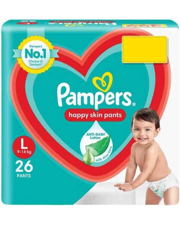 Pampers Happy Skin Large Diaper Pants 26 N