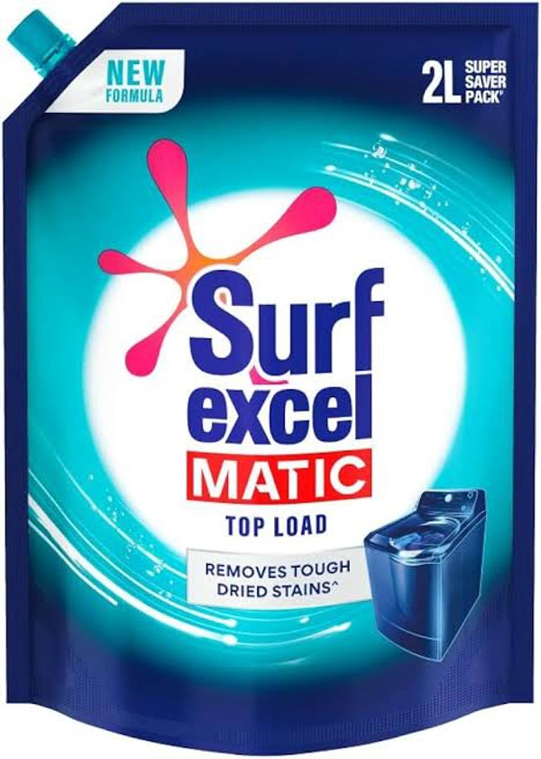 Surf Excel Matic Top Load Liquid Detergent Pouch, 2 L