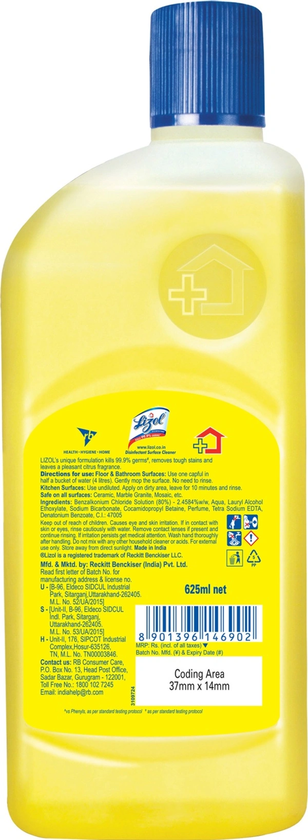 Lizol Citrus Surface Cleaner 625 ml