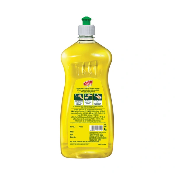 Giffy Lemon & Active Salt Dishwash Gel 750 ml