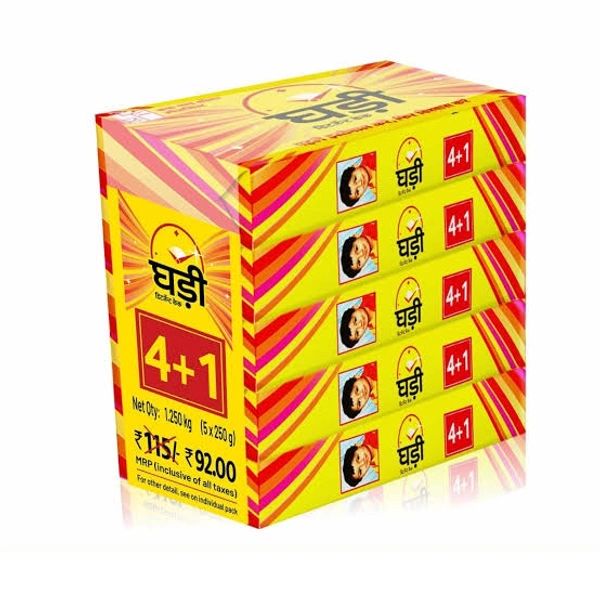 Ghadi Detergent Cake 5 N (250 g Each)