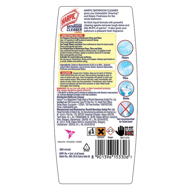 Harpic Lemon Bathroom Cleaner 500 ml