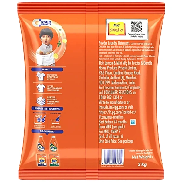 Tide Double Power Jasmine & Rose Detergent Powder 2 kg