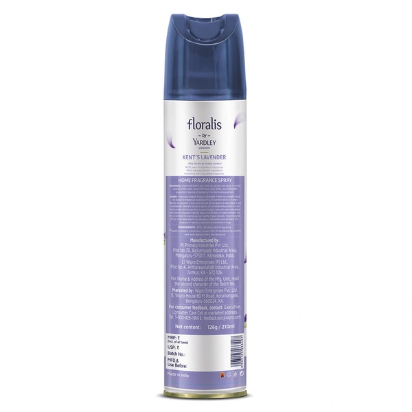 Yardley Floralis Kent's Lavender Home Fragrance Spray 210 ml