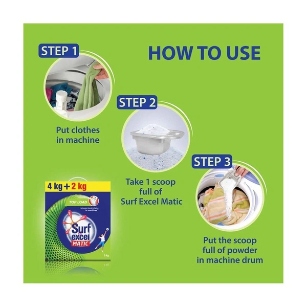 Surf Excel Matic Top Load Detergent Powder (4 + 2) kg