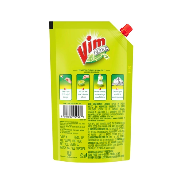 Vim Anti Smell Liquid Dishwash Gel Refill 120 ml