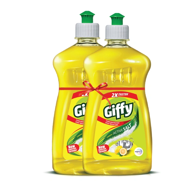 Giffy Lemon & Active Salt Dishwash Gel 500 ml + 500 ml