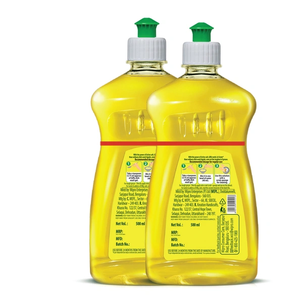 Giffy Lemon & Active Salt Dishwash Gel 500 ml + 500 ml