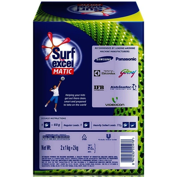 Surf Excel Matic Top Load Detergent Powder, 2 kg