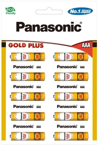 Panasonic Gold AAA Remote Cell Batteries 10 N