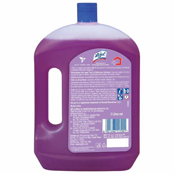 Lizol Lavender Disinfectant Floor Cleaner 2 L