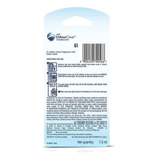 Ambipur Car Refill Aqua, 7.5 ml