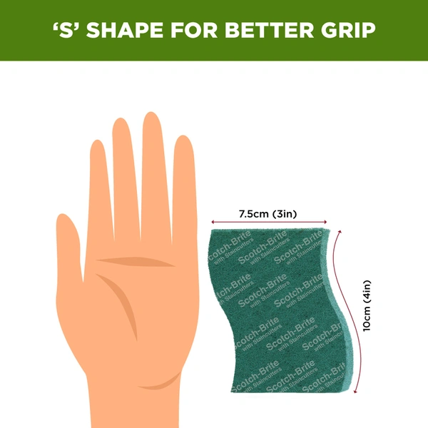 Scotch Brite Scrub Pad Size 7.5 Cm X 10 Cm 5 N
