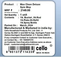 Cello Max Clean Delux Assorted Mop Set 1 N