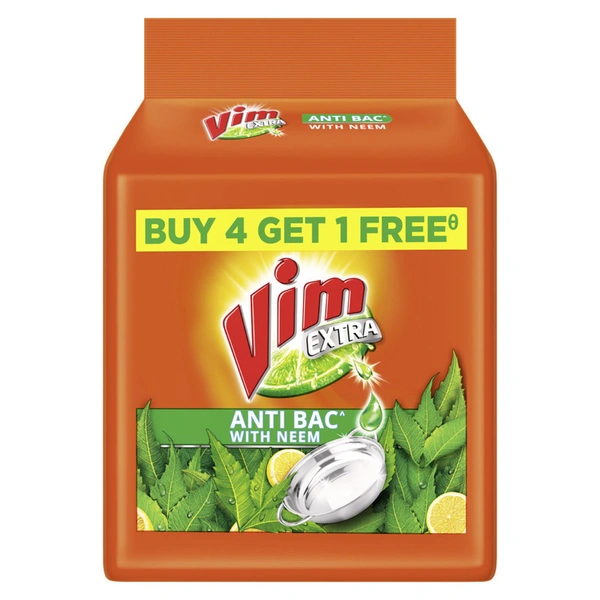 Vim Anti Bac With Neem Dishwash Bar 5 U X 200 g