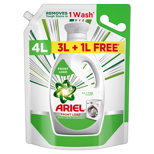 Ariel Matic Front Load Liquid Detergent Refill Pouch 3L + 1L