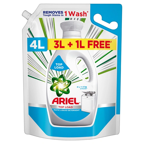Ariel Matic Top Load Liquid Detergent Refill Pouch 3L + 1L