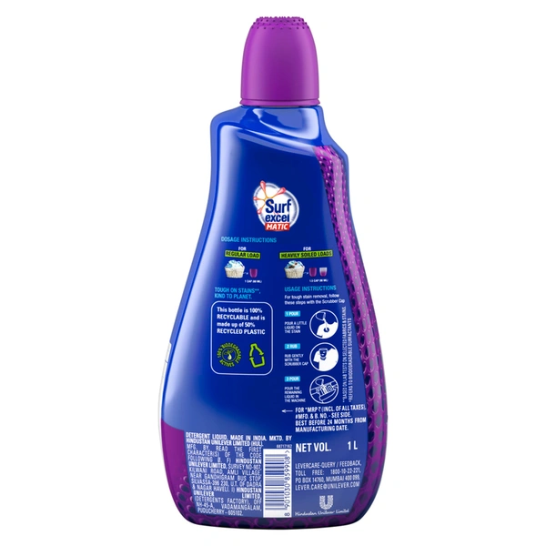 Surf Excel Matic Front Load Liquid Detergent, 1 L