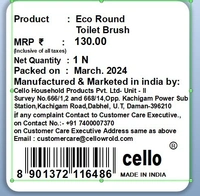 Cello Eco Round Toilet Assorted Brush 1 N