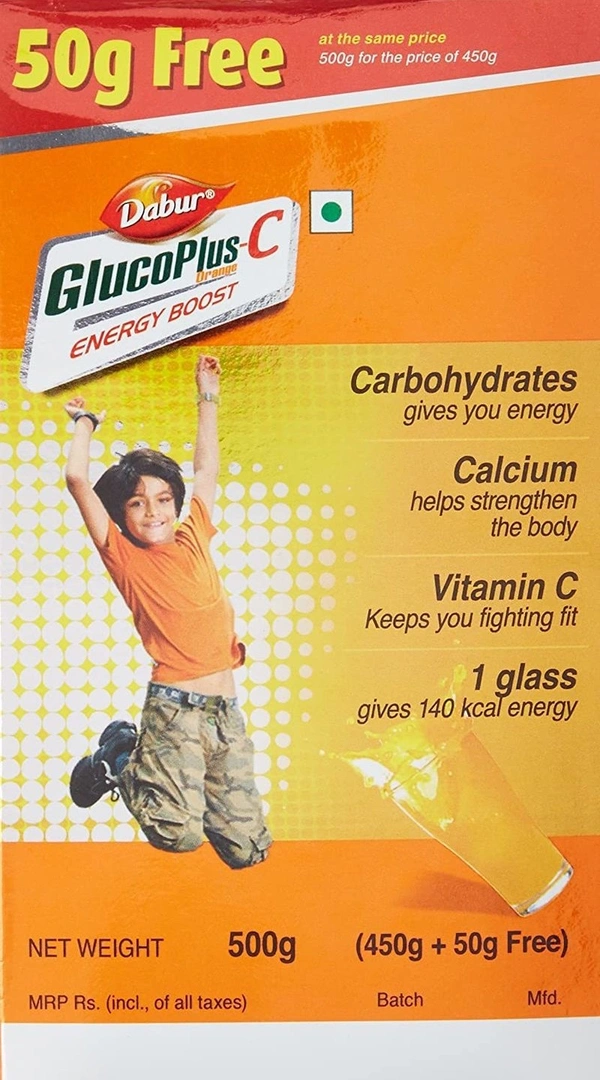 Dabur gluco Plus C Orange, 450 g