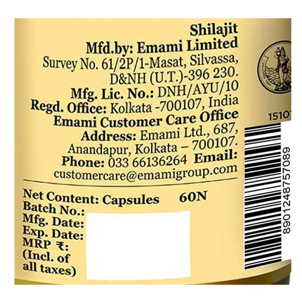 Zandu Shilajit Ayurvedic Veg Capsule 60 N