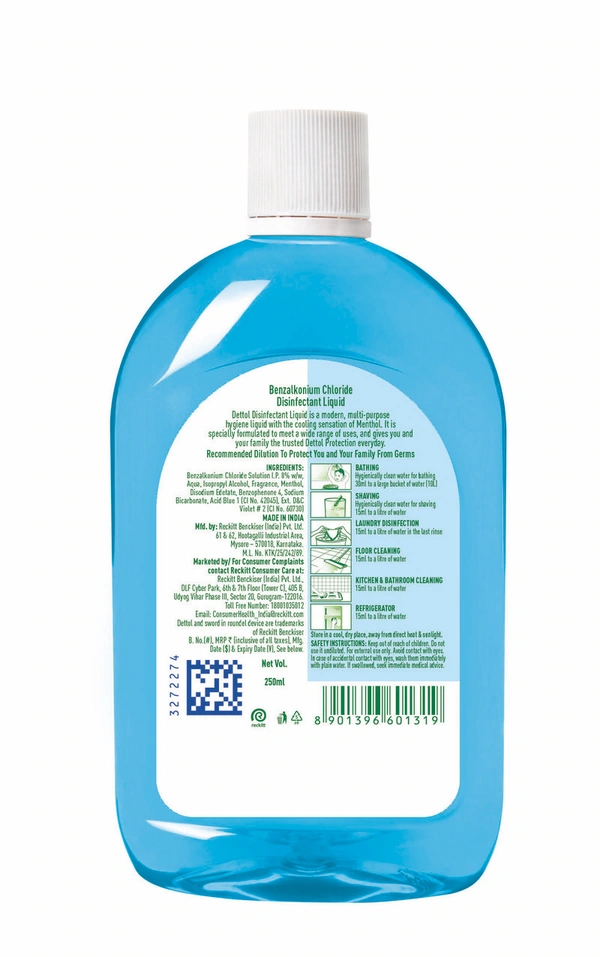 Dettol Disinfectant Liquid Cool Menthol, 250 ml