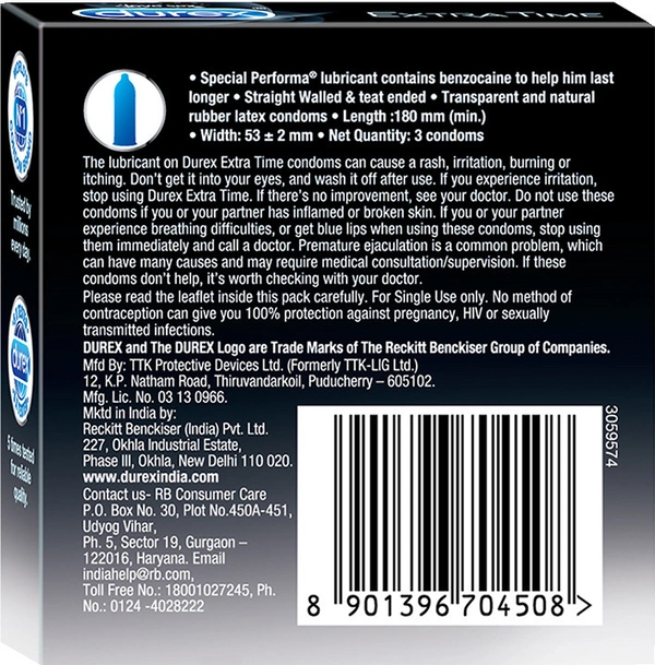 Durex Condom Extra Time 3 N
