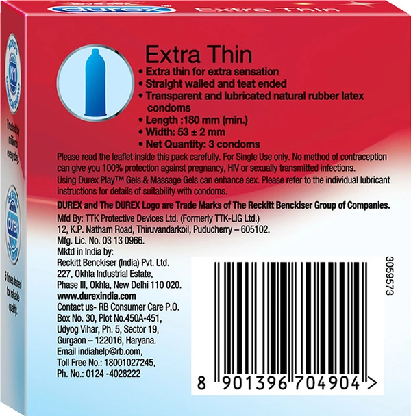 Durex Condom Extra Thin 3 N