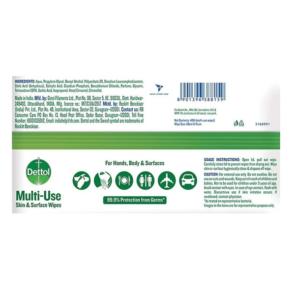 Dettol Multi Use Original Wipes 40 N