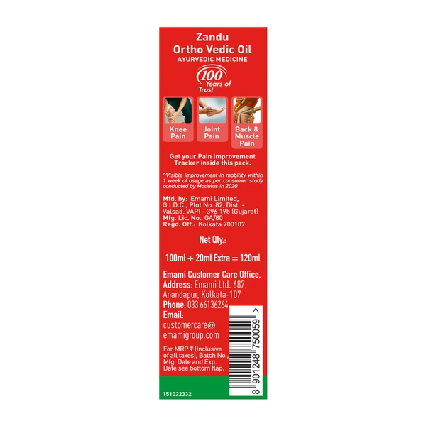 Zandu Ortho Vedic Oil 120 ml