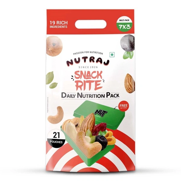 Nutraj Snack Rite Nut Tiffin Pack 21 N (25 g Each)