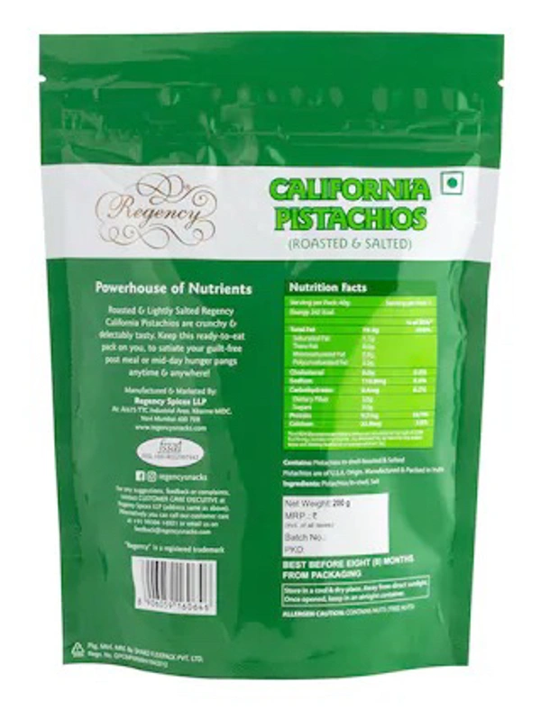 Regency Roasted Salted California Pista 200 g