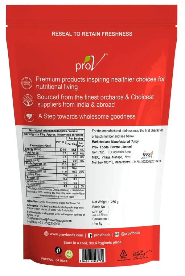 Prov Premium Cranberry 250 g
