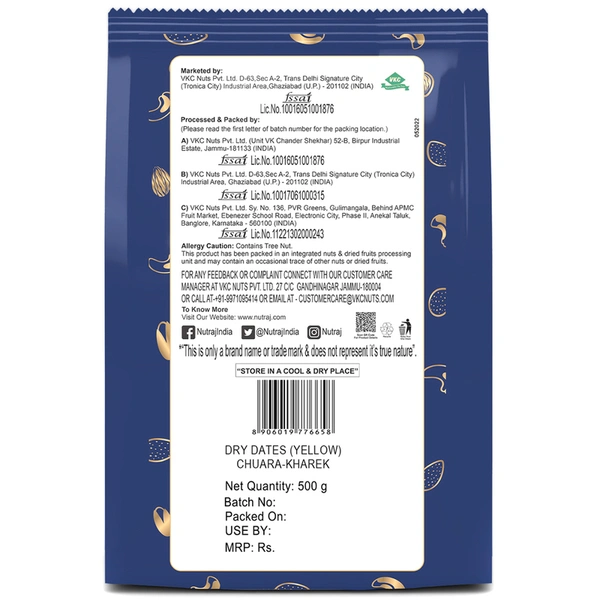 Nutraj Dry Dates (Yellow) 500g