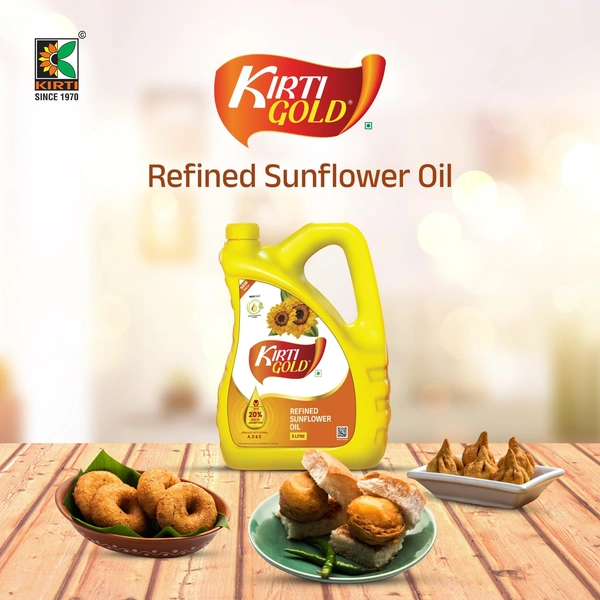 Kirti Gold Refined Sunflower Oil Jar, 5 L