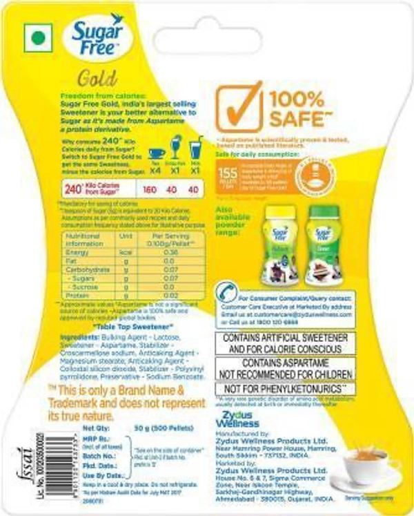 Sugarfree Gold Aspartame Pellet 500 N