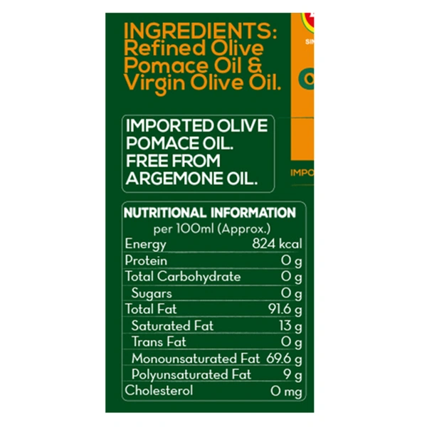 Delmonte Olive Pomace Oil Pouch 1 L