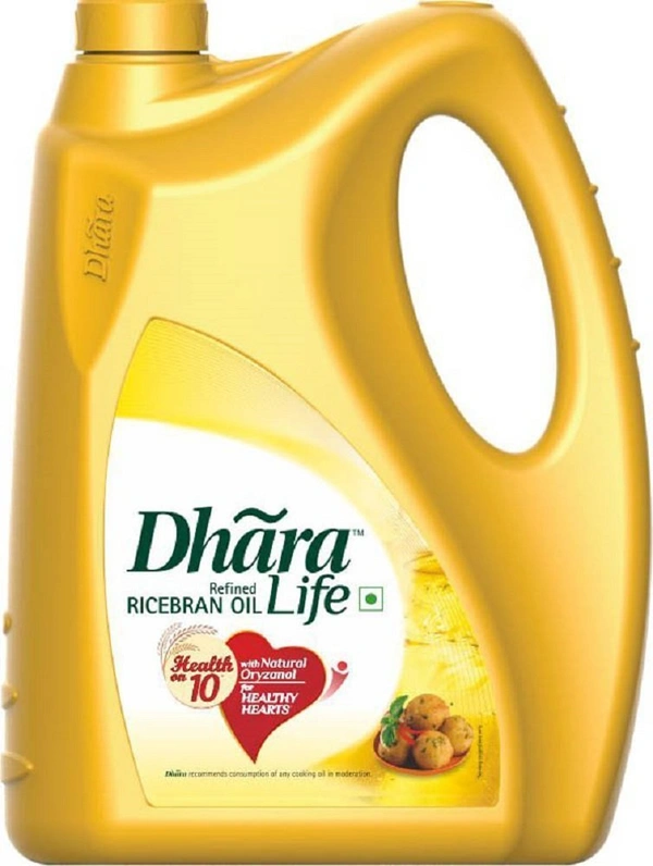 Dhara Rice Bran Oil Jar, 5 L