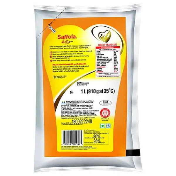 Saffola Active Oil Pouch, 1 L
