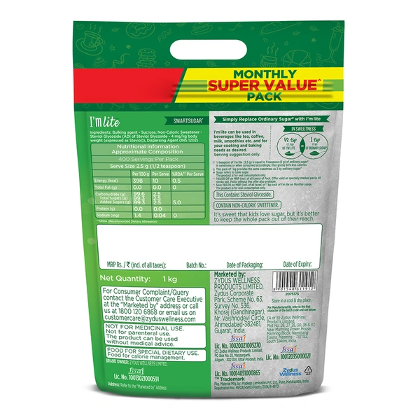I'm Lite Stevia Smart Sugar 1 kg