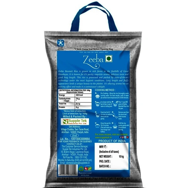 Zeeba Tibar Basmati Rice 10 kg