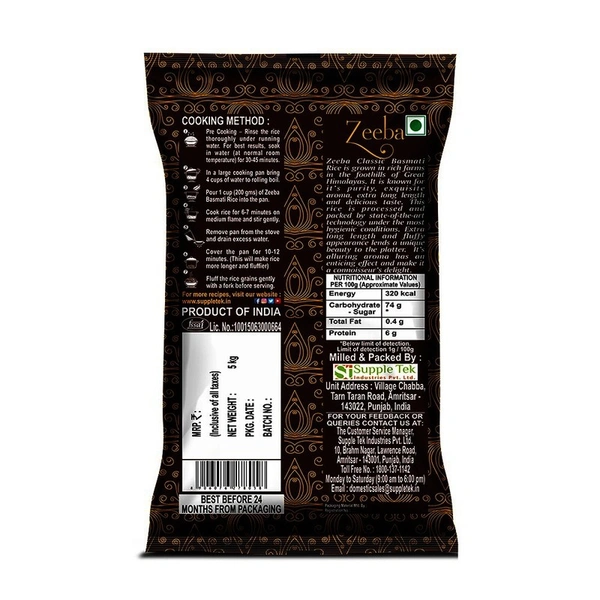 Zeeba Classic Basmati Rice 5 kg