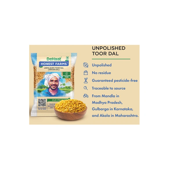 Dehaat Honest Farms Tur/Toor Dal 1 kg