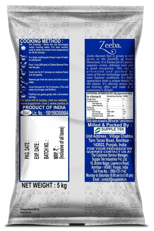 Zeeba Everyday Basmati Rice 5 kg